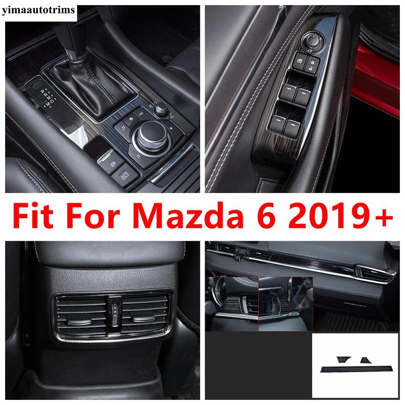 Tlačítko zvedání okna / Panel řadicí páky / Dekorativní kryt panelu přístrojové desky s flitry pro Mazda 6 - 2024 Kovové doplňky