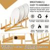 Ladder Type Pot Lid Holder Drying Book Display Stand Bamboo Dish Rack  for Plate/ Bowl/ Cup