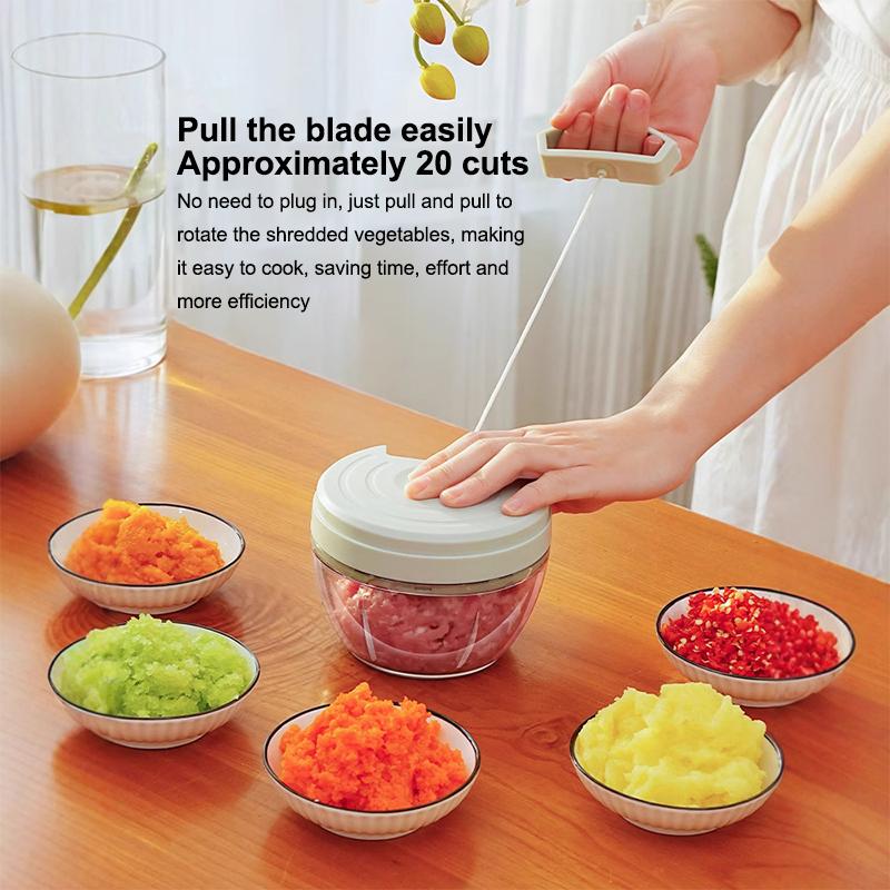 Picadora de Carne Manual 500/900ml Picador de Ajo Giratorio Prensa Trituradora de Ajo Cortador de Verduras Cebolla Accesorios de Cocina