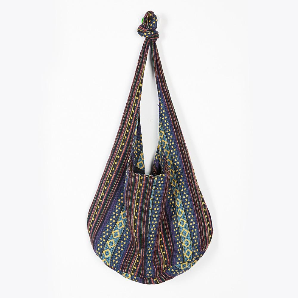 Borsa Casual da Donna Retrò Azteca Europea e Americana a Spalla Singola Portatile in Tela di Cotone e Lino Jacquard