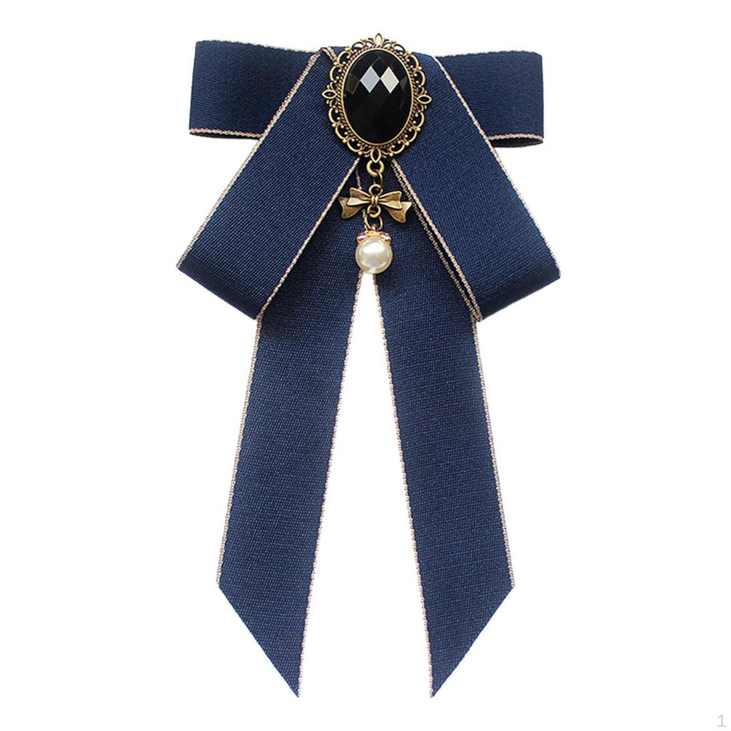 Bow Tie Ribbon Brooch Necktie Pre Tied Ladies Fashion Neck Pin Bowknot Shirt