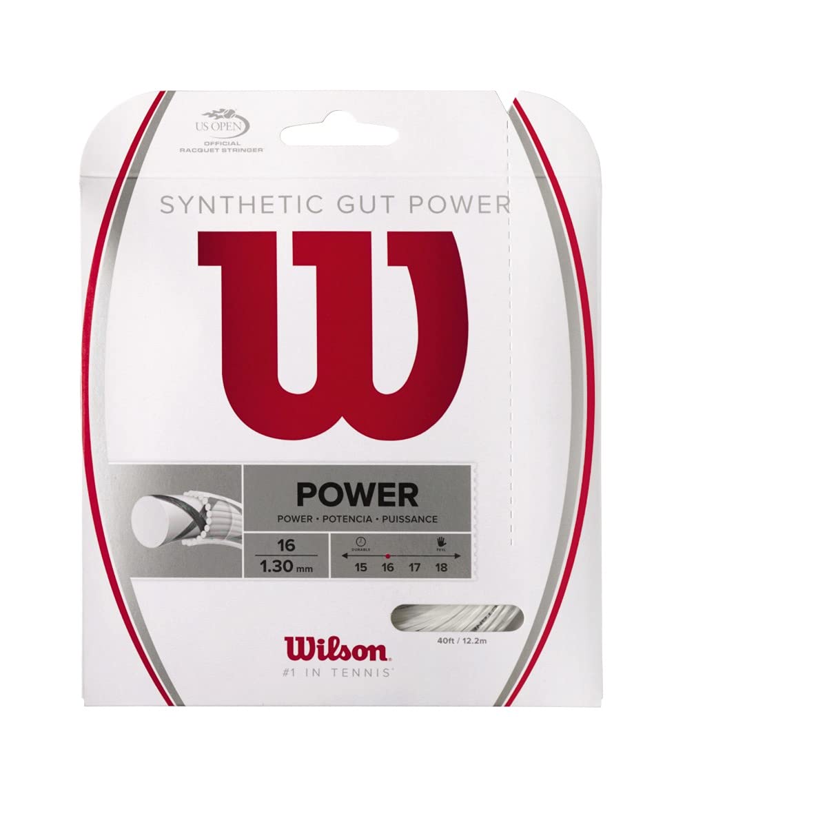 

Wilson Synthetic Gut Power 16 Натуральный Теннисный Одинарный WRZ945100 Струна, Мононить, Струна,