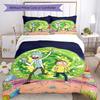 3pcs Rick and Morty Bedding Set Duvet Cover Closure Includes 1 Duvet Cover & 2 Pillowcases, Soft and Comfortable for All Seasons.