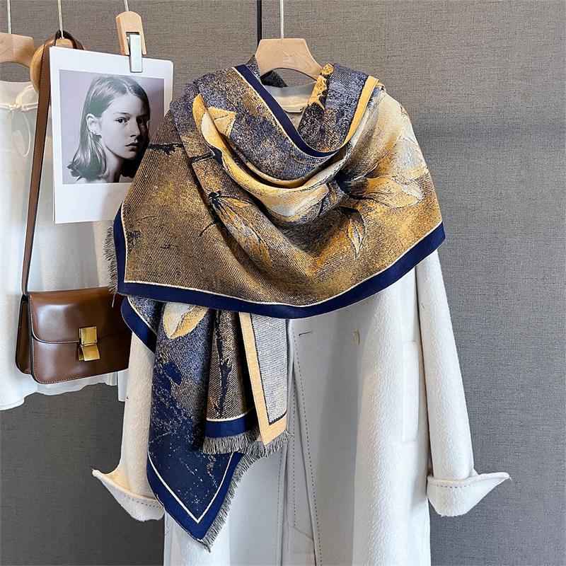 Luxury Winter Cashmere Scarf for Women Print Design Warm Pashmina Blanket Scarves Female Shawl Foulard Bufanda Poncho Stoles