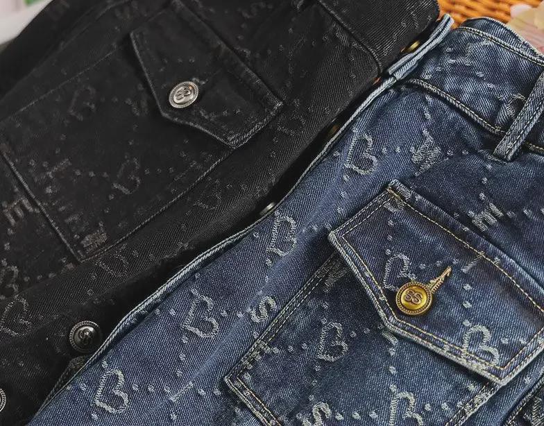 Jacquard Denim Skirt for Women: 2024 Spring/Summer Casual Slit Design