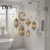 Durable Outdoor Window Stickers Ramadan Wall Stickers, Peel And Stick Decals, Eid Mubarak Art Decor, Vintage Hanging Boho Style Moon Star Decor