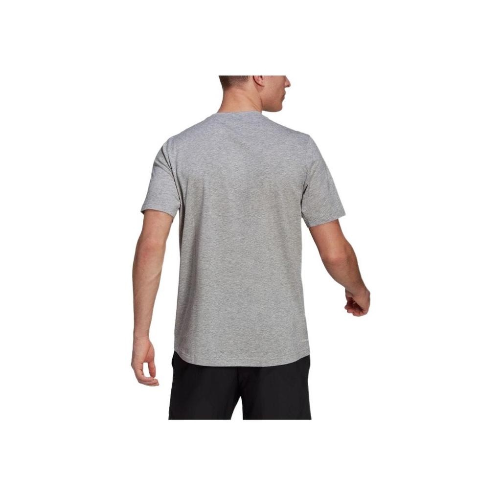 Adidas Solid Logo Crew Neck Casual Short Sleeve T-Shirt Men Tops Grey GT5555