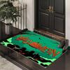 Halloween Themed Door Mat With Spooky Patterns Like Pumpkins Bats Black Cats Witches Non Slip Durable Entrance Rug