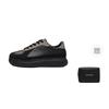 Delecity Synthetic Leather, Split Cow Leather Low Top Casual Shoes Unisex Black Gray 1183B874-001
