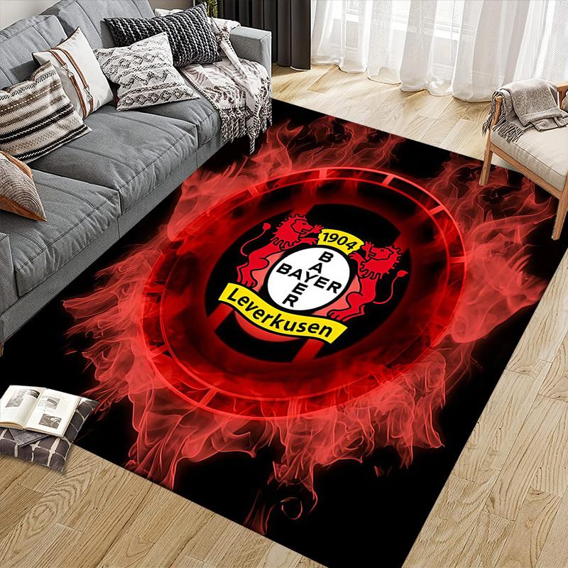 Bayer 04 Leverkusen Flannel Pattern Square Carpet,Area Rug,Carpet Rug for Living Room Bedroom Sofa Playroom Decor,Non-slip Floor Mat