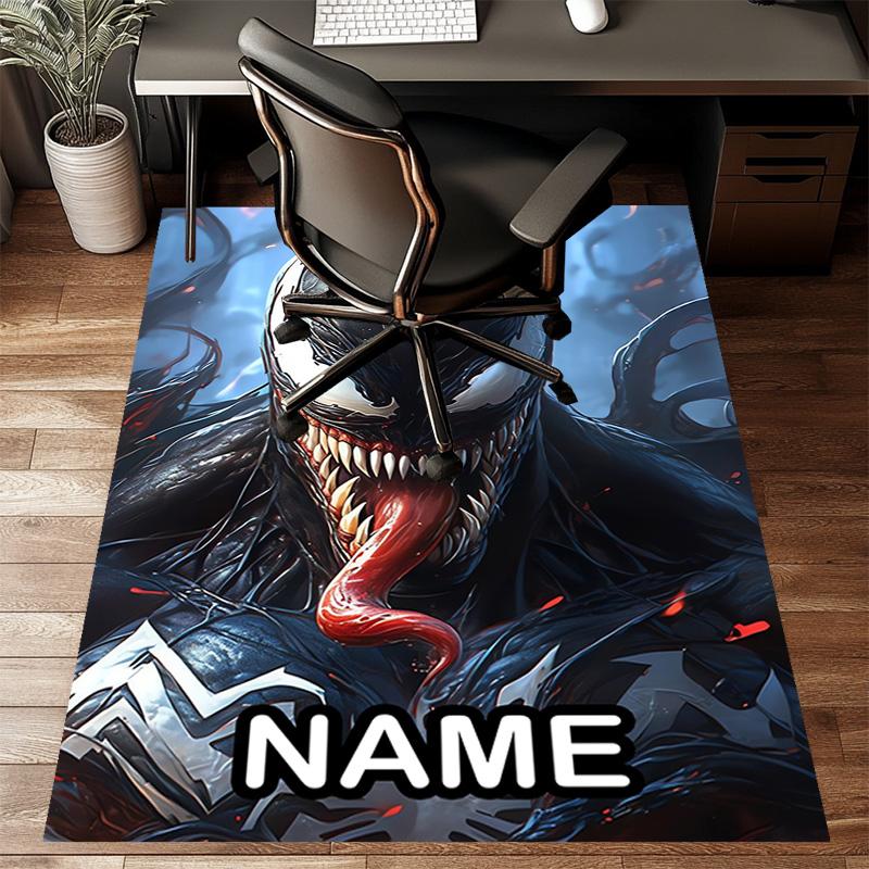 Custom Venom Mat Personalized Name, Polyester Washable Indoor Entryway Rug, Gift for Christmas, Easter, Thanksgiving Day