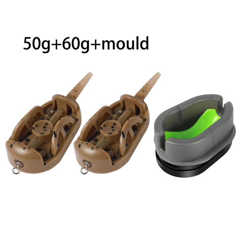 2pcs/3pcs/6pcsCarp Fishing Method Feeders,20g/30g/40g/50g/60g Fishing Feeders with Quick Realease Mould,Carp Fishing Accessories