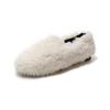 Fashion White Internet Celebrity Women's New Winter Curly Flat-soled Slip-on Cotton Shoes