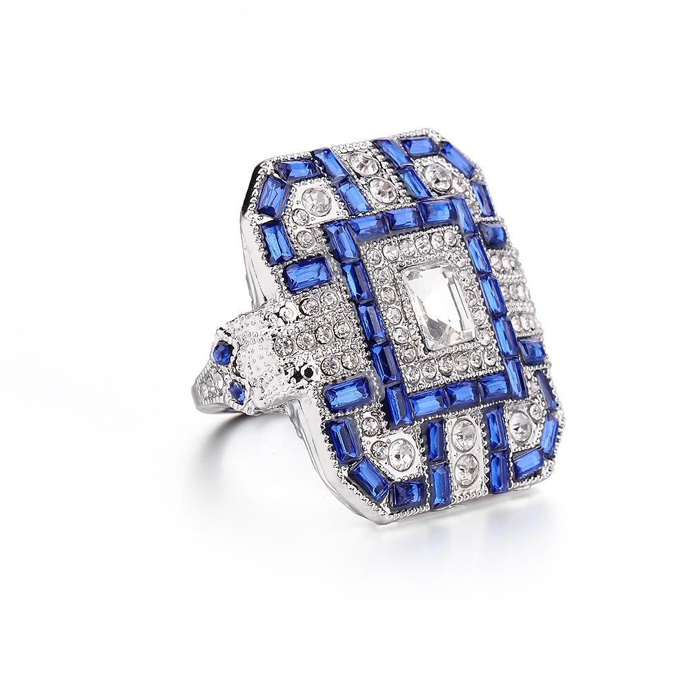 Popular European  American Rhinestone Crystal Gemstone Ring Size 9