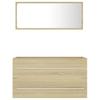 2 Piece Bathroom Furniture Set Sonoma Oak Wood Based Material