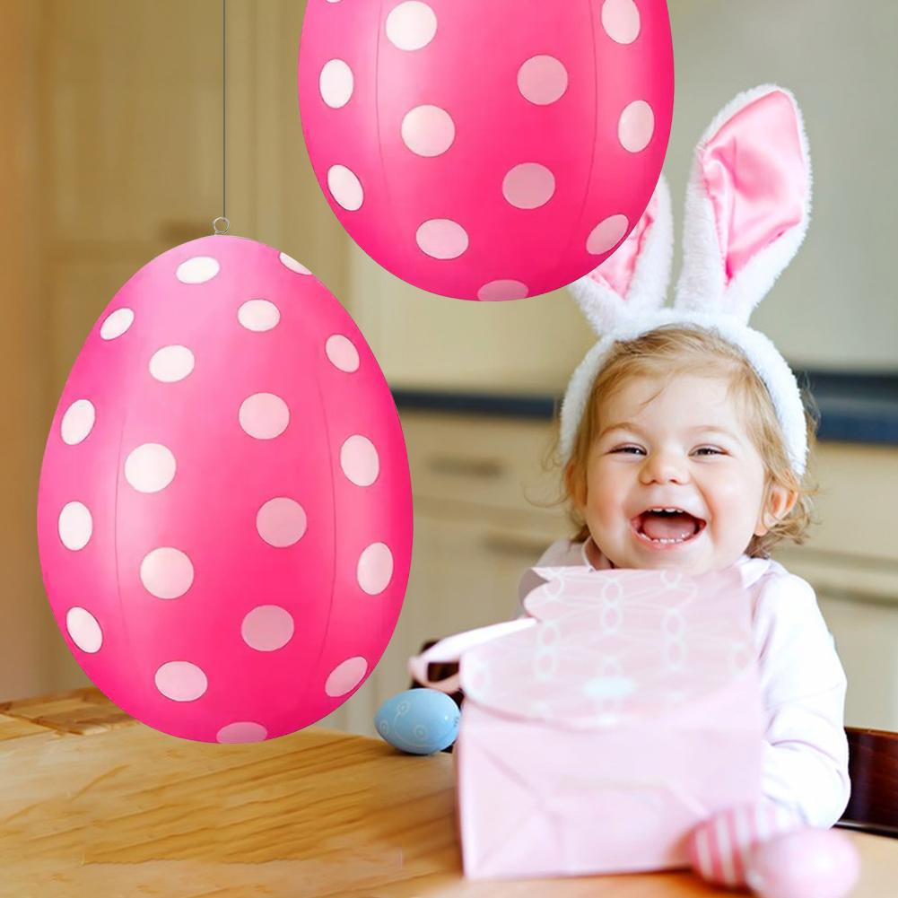 Πασχαλινό Φουσκωτό Μπαλόνι Αυγό DIY Γιγαντιαίο Μπαλόνι Αυγό Ανθεκτικό Χρωματιστό Μπαλόνι Αυγό για Εξωτερικό Κήπο Αυλή Γκαζόν Κρεμαστό