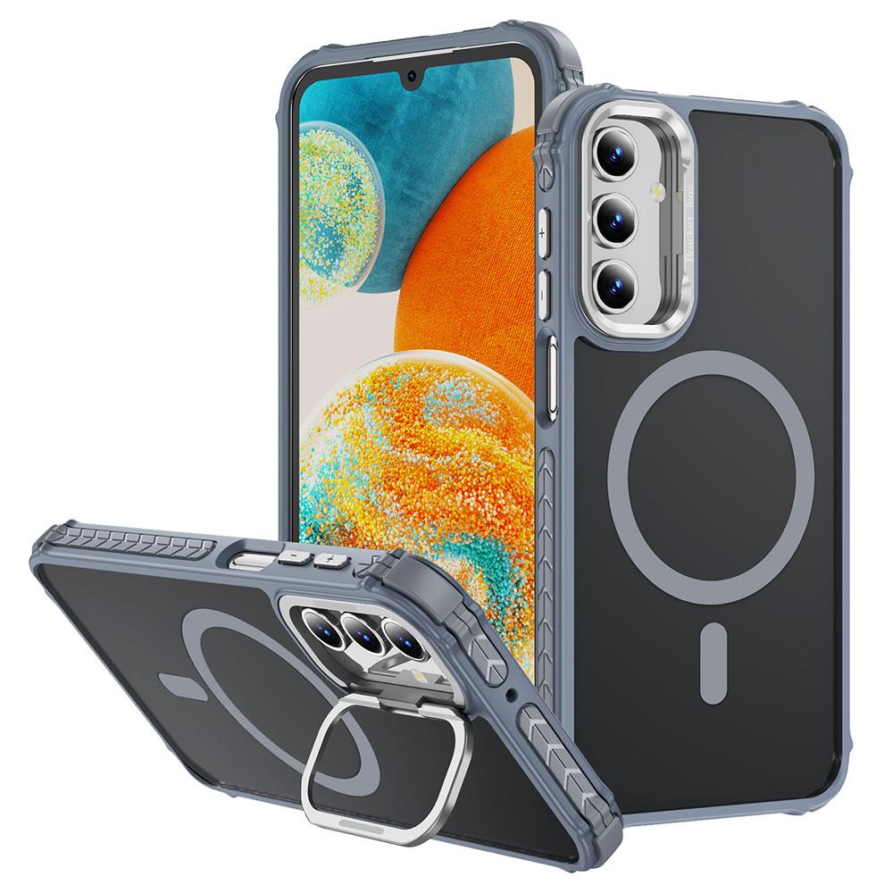 For Samsung Galaxy S24+ Case with Lens Kickstand Matte Back Cover Compatible with MagSafe
