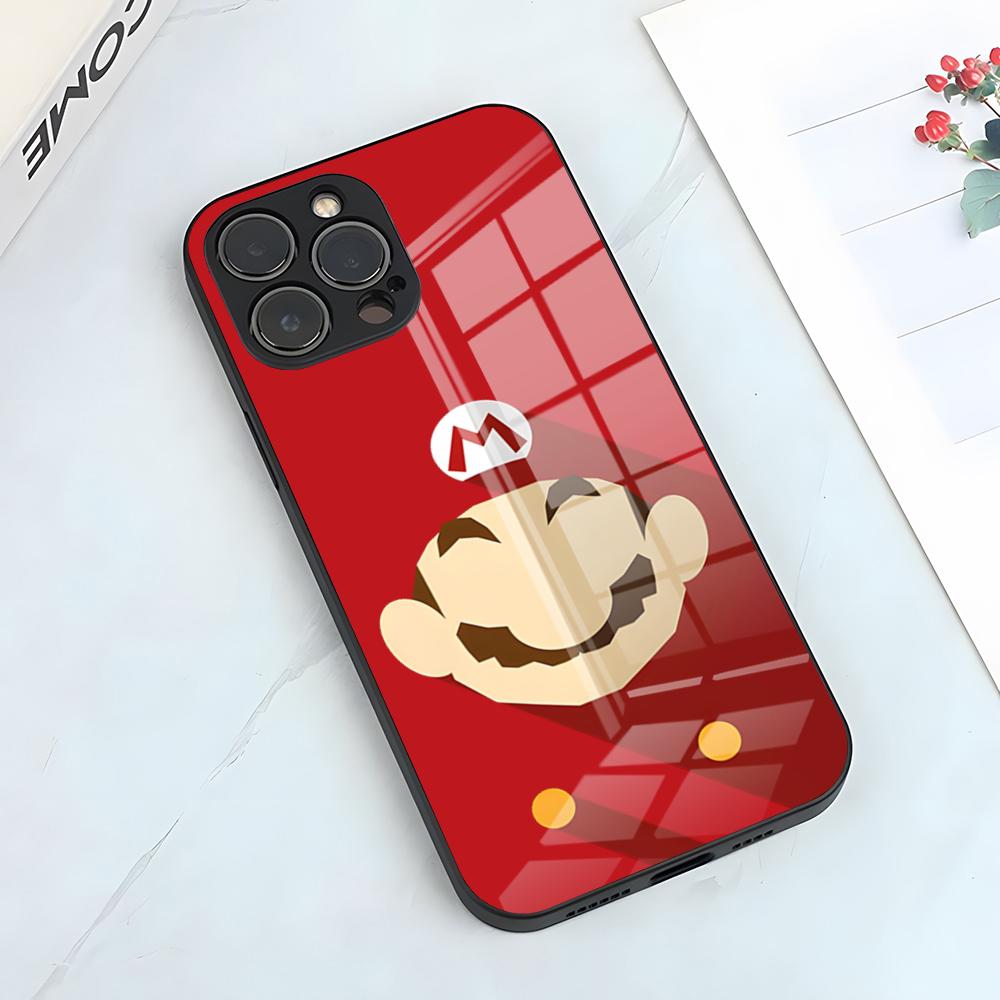 Game Super Mario Phone Case For IPhone 17 Pro Max 15 Pro 16 14 Plus 12 13 Mini 11 Pro Shockproof Glass Cover