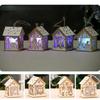 1 Pcs Christmas Ornaments Christmas Glowing Wooden Houses Christmas Tree Decorations Children's Handmade DIY Hanging Pieces
