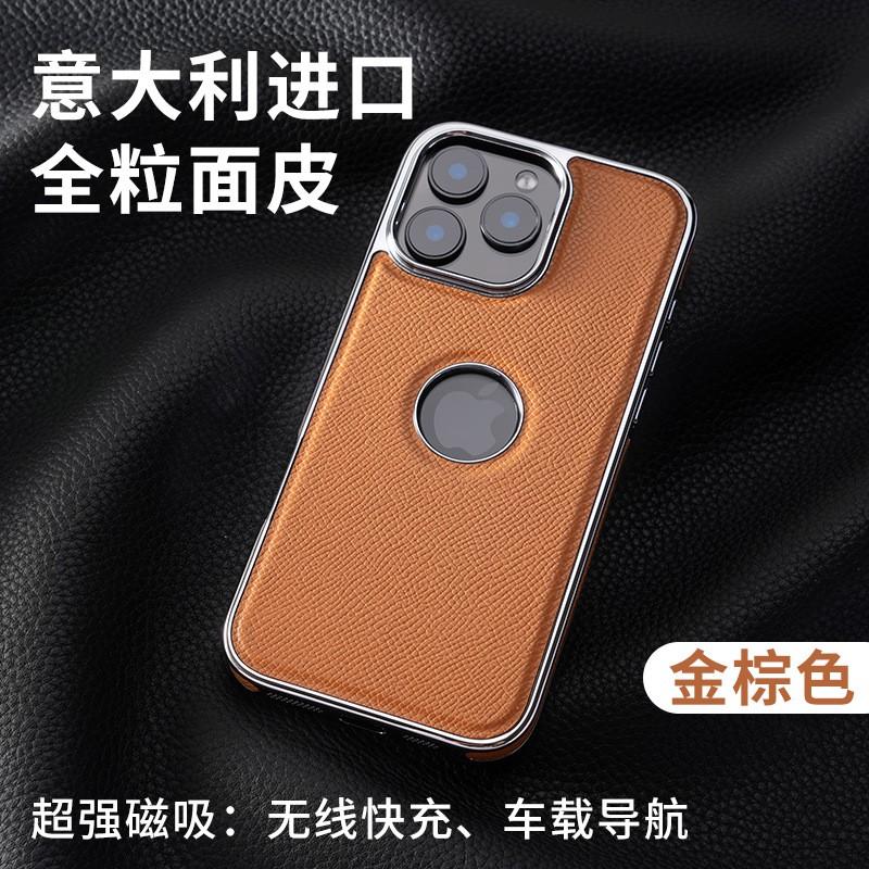 Leather Case IPhone 16 Pro Max 15 Magnetic Wireless Charging Shockproof