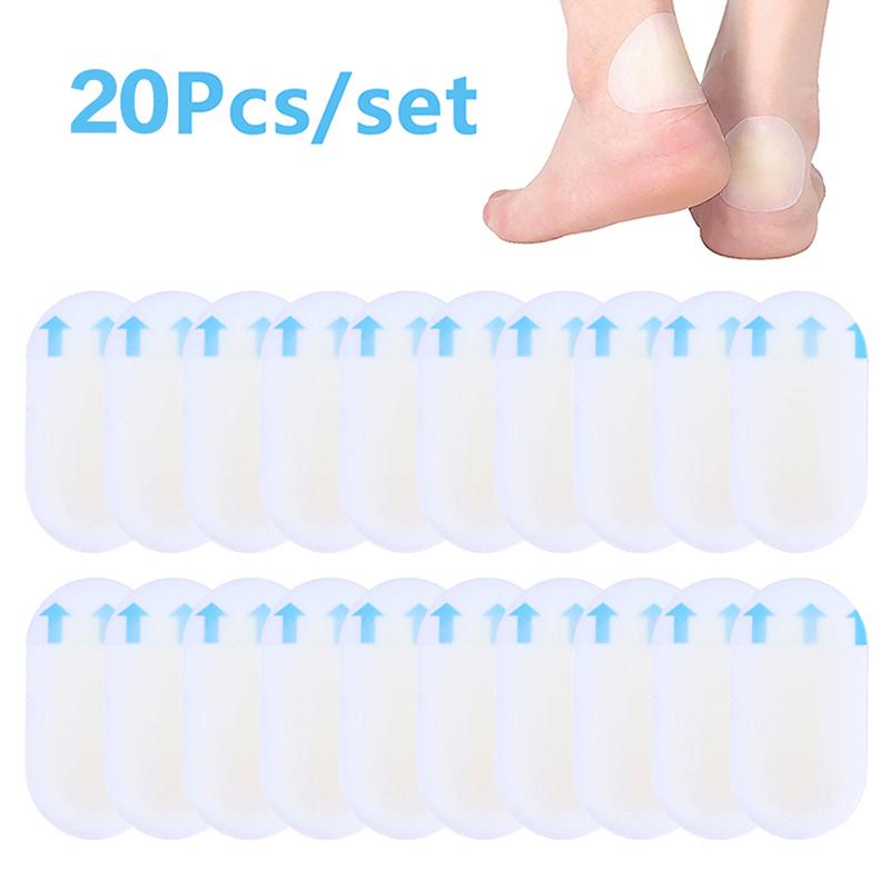 20Pcs Blister Plasters Invisible Hydrocolloid Gel Blister Bandages Blister Cushion Pad For Heel Foot Toe And Guard Skin