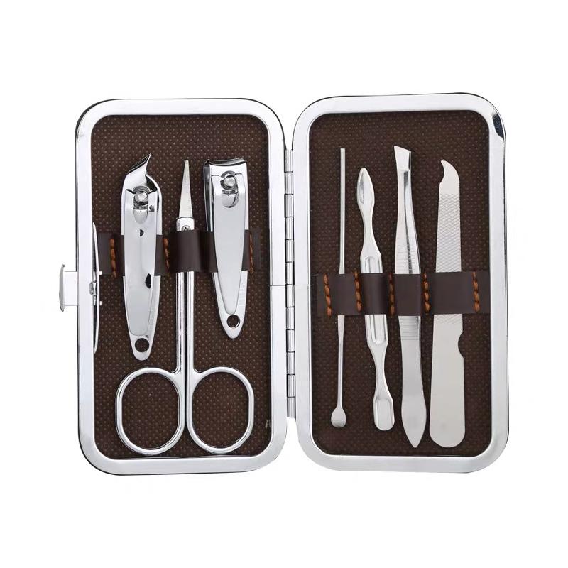 

Кожаная коробка, набор из 8 предметов для красоты и дизайна ногтей, набор отшелушивающих машинок для педикюра, подарочный набор, набор машинок для стрижки ногтей