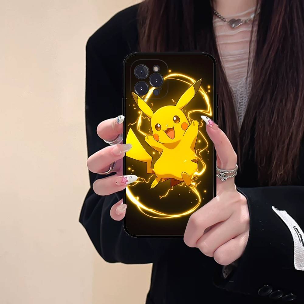 P-Pokemon Gengar Pikachu Oil Painting Phone Case For iPhone 16 15 14 11 12 13 Mini Pro XS Max Cover 6 7 8 Plus X Funda Shell