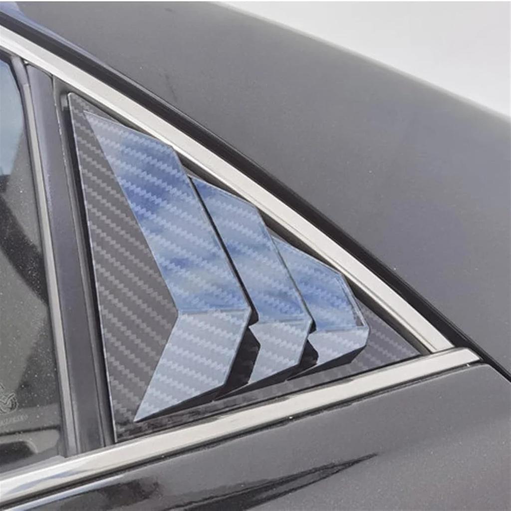 2Pcs Rear Louver Window Compatible for Toyota Mark X Reiz 05-09 ABS Carbon Fiber Side Shutter Cover Trim Sticker Vent Scoop Accessories