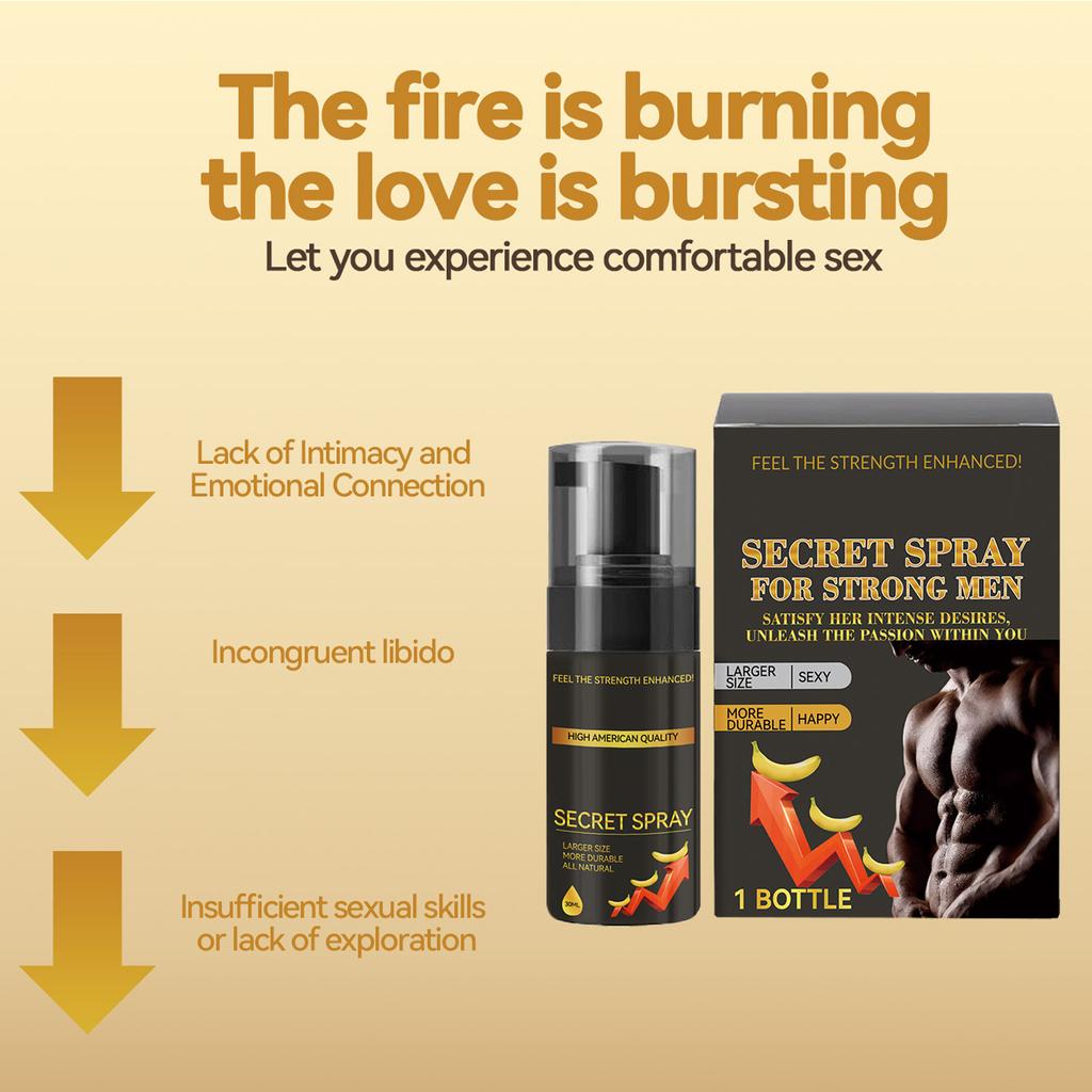 Men's Spray Long Lasting Delay Spray Men's Energy Strength Massage Cream Improve The Quality Of Love And Make Her Love You More 30ml