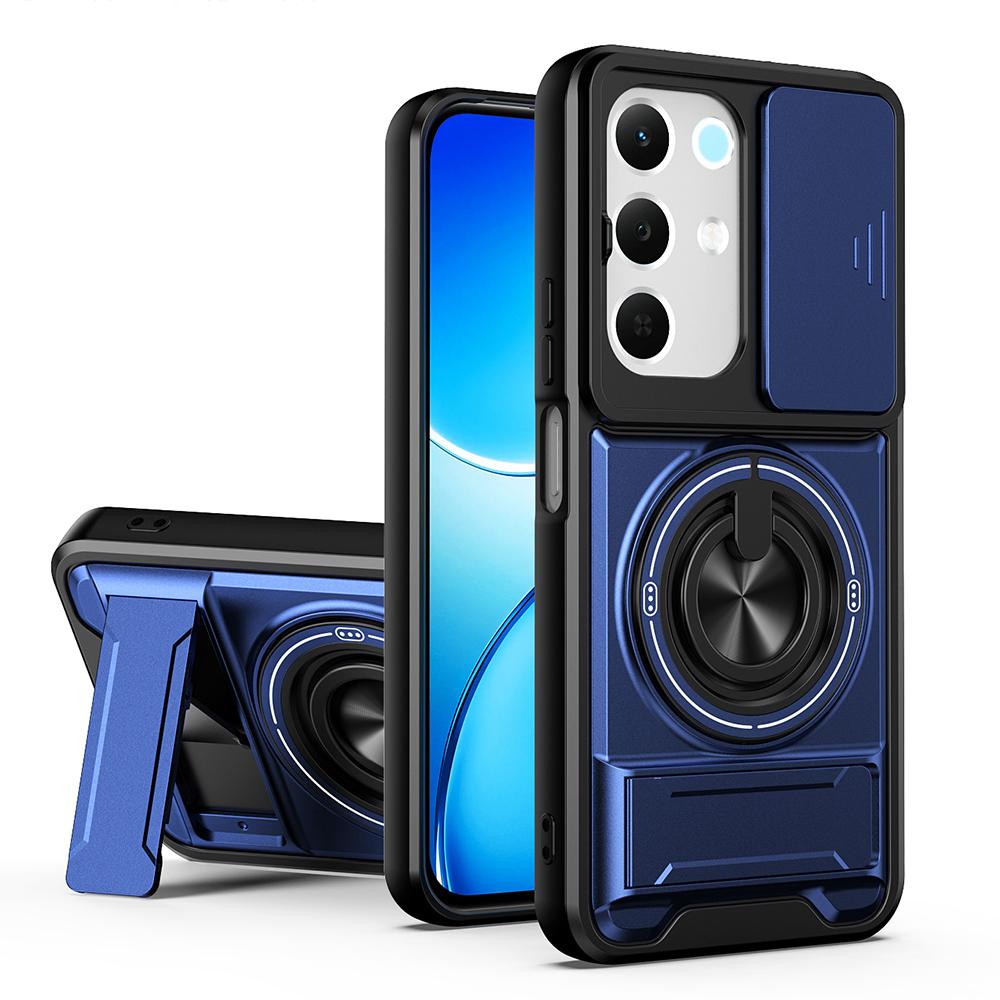 KEYSION Magnetic Phone Case for Realme C85 5G C85 Pro Slide Camera Protection Upright Kickstand 360 Ring Shockproof Back Cover