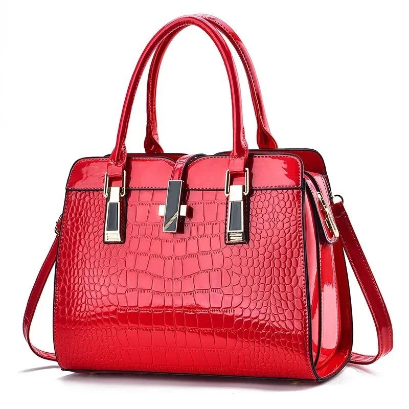 Luxury Brand Designer Women'S Handbag Large Capacity Casual Shoulder Bag Crocodile Pattern Crossbody Bag Commuting Tote Bag