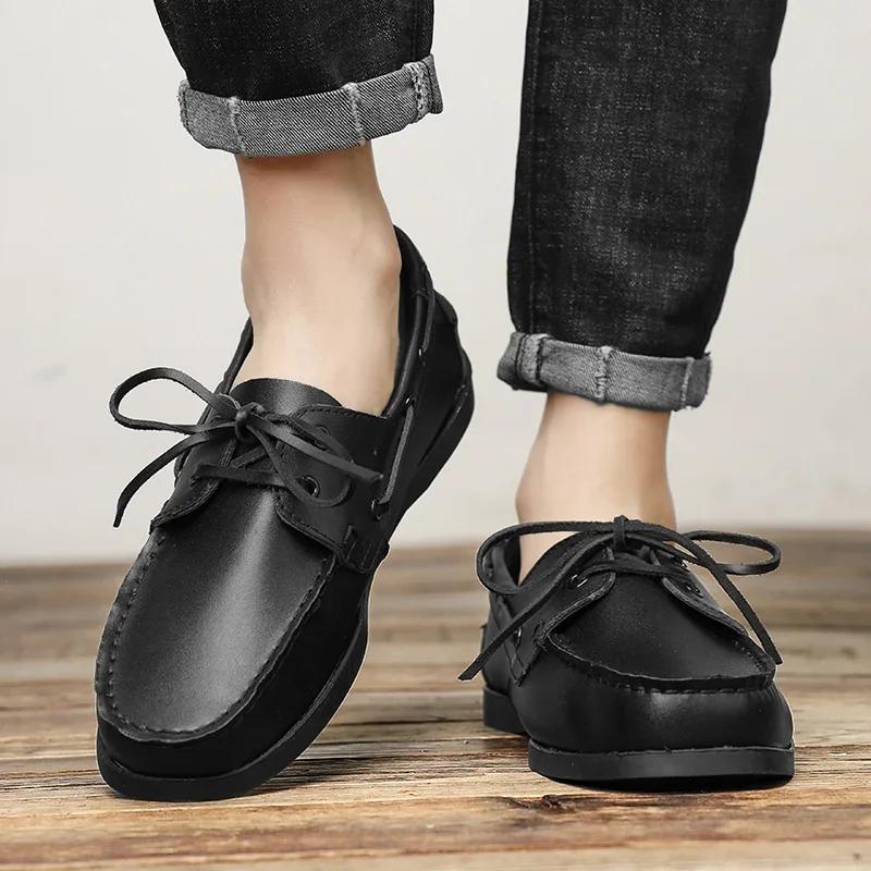 Mocasini Bărbați Piele Moale Modă 2024 Designer Handmade Pantofi Casual de Mers Confortabili Piele Naturală Plat Antiderapanți Pantofi de Condus