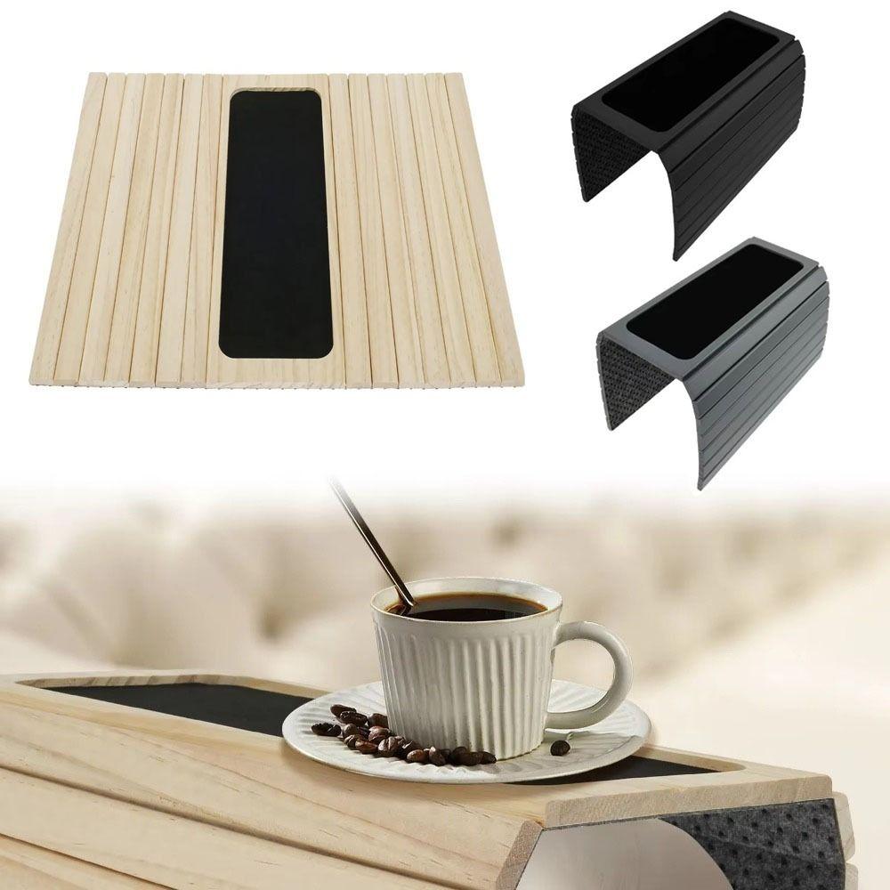 Waterproof Wood Sofa Arm Tray Foldable Armrest Organizer Protector for Storage Sofa Tray Home