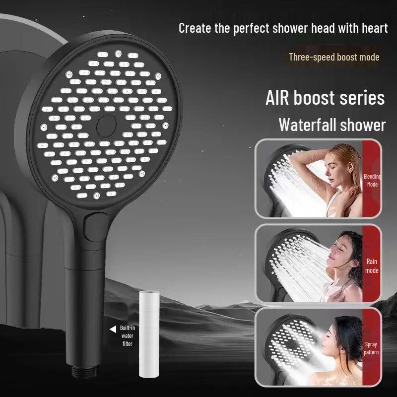 

Душевая лейка высокого давления 15 см с улучшенным напором воды и встроенным фильтром