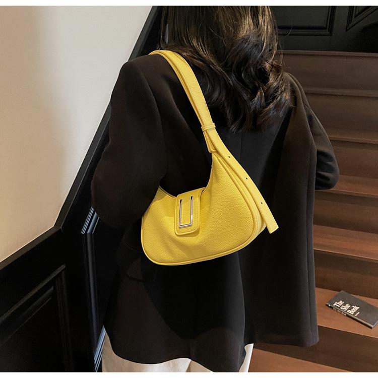 Fashion Solid Women's Shoulder Bag Artificial Leather Square Underarm Bags Ladies Handbags For Daily Used and Gift