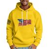 Men's Loose Flag Printed Hooded Sweatshirt Men's Casual Fashion Sports Sweatshirt