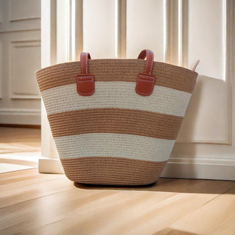 Strohtasche Damen Sommerwind neu Strand Meerseite Outdoor Urlaub Großraum Schultertasche