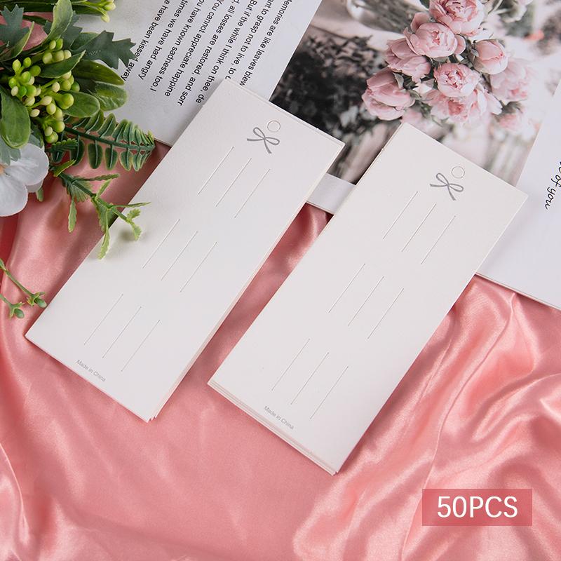 50 Buc Card de Carton Alb cu Fundă Agrafă de Păr Elastic de Păr Card Agățat pentru Expozitor Gem Ambalaj Bijuterii Accesorii DIY Carton pentru Articole de Păr
