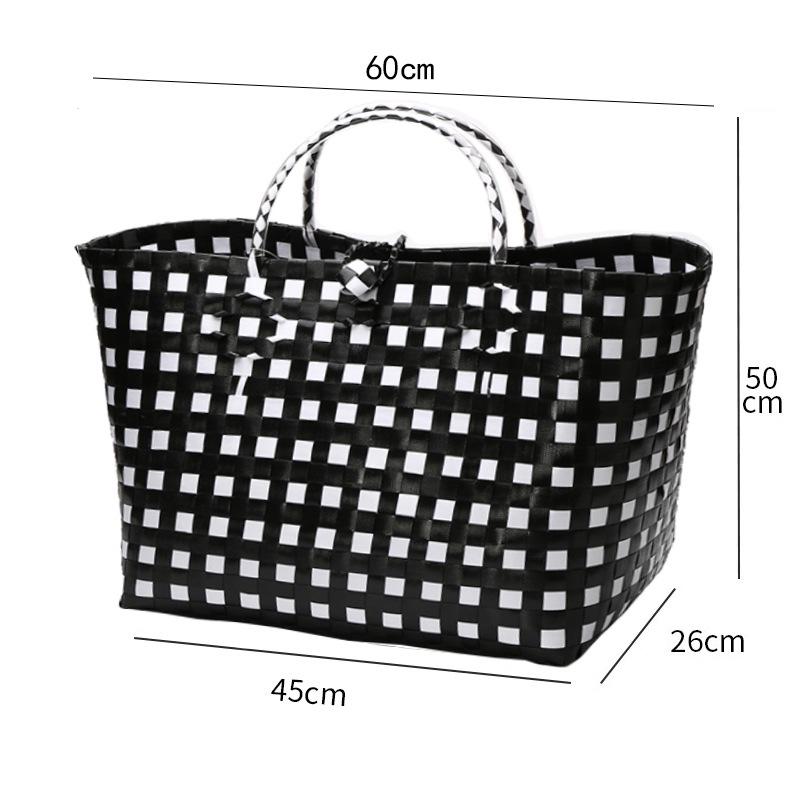 Vietnamese Large Imitation Rattan Handled Storage and Grocery Basket