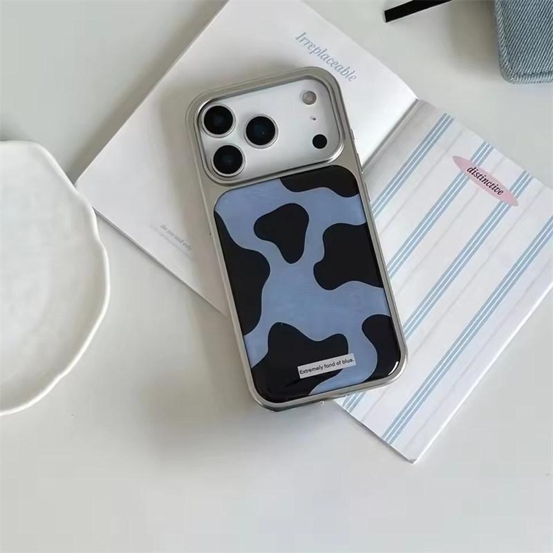 Retro Color Collision Pattern Electroplated Resin Casting Phone Case For iPhone 17 16 15 14 13 Pro Max Back Cove