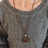 Retro Ethnic Style Ring Resin Hollow Pendant Necklace, Simple Irregular High-End Long Sweater Chain
