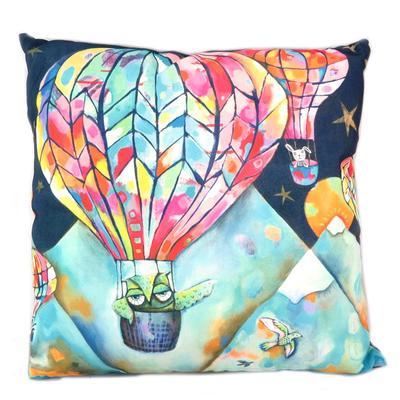 [P5651] - Designer Cushion 'Allen Designs' Hot Air Balloon - 45x45 Cm