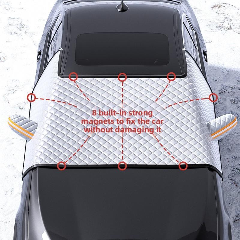 Waterproof Three‑Window Car Snow Frost Cover Windshield Sunshade Mirror Sleeve for Outdoor Vehicle Winter Anti‑Freezing Use