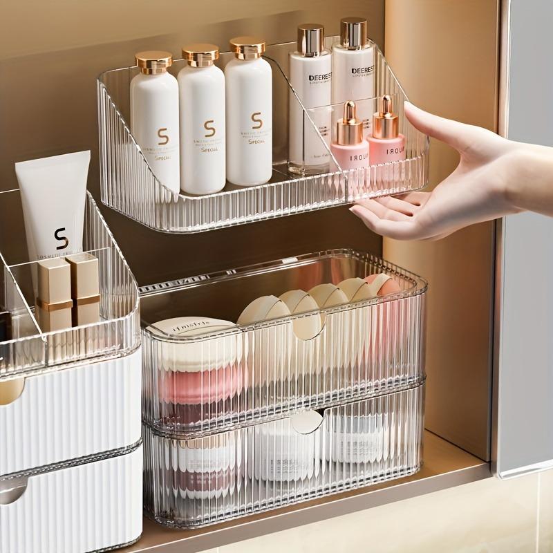 Makeup Organizer With Drawer Clear Cosmetic Storage Box Vanity Lipstick Skincare Organizer For Bathroom Makeup Storage Organizer