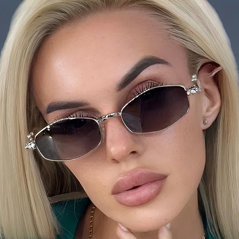 Women's sunglasses, men's and women's fashion polygonal metal sunglasses