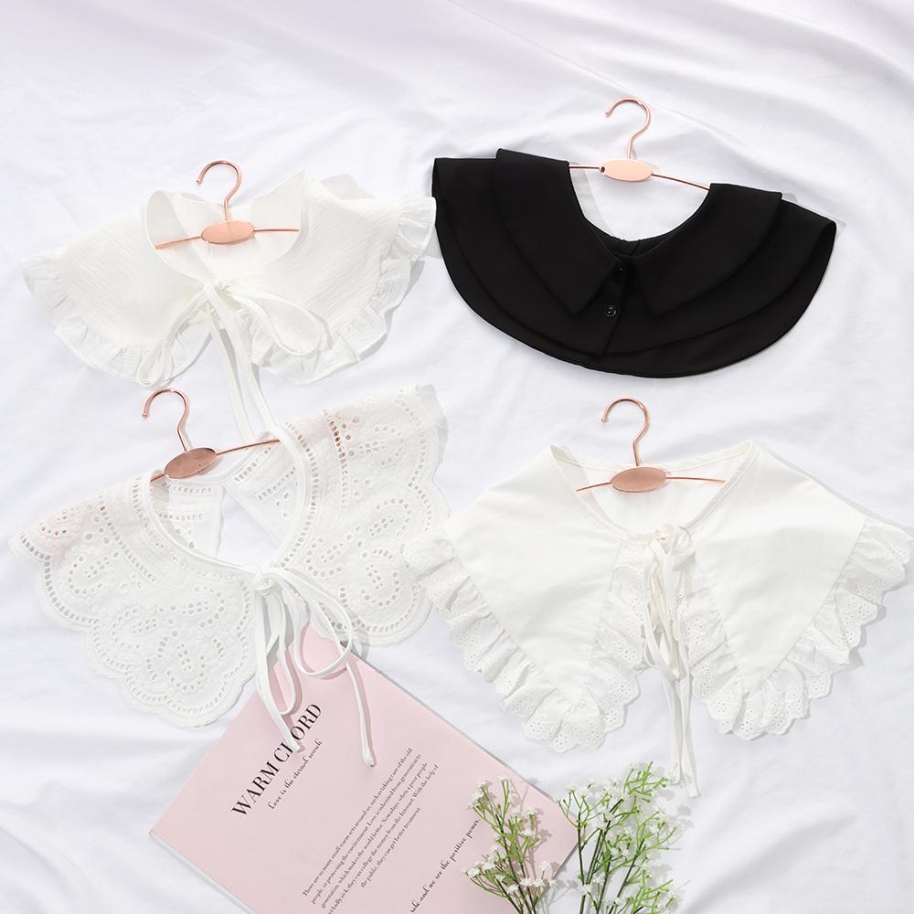 Fashion Clothes Accessories Floral Lace Vintage Lapel Blouse Top Fake Collar Shawl Shirt False Tie