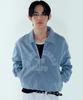 Noiseu Wave Riders Pigment Washed Collar Zip-Up - Blue Gray