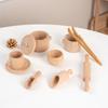1Set Tea Set Toy Set, Wooden Home Simulation Kitchen Utensils, Puzzle Solid Wood Kitchen Toys, Children's Day Gifts