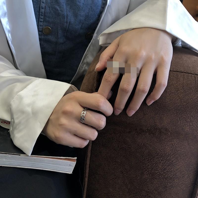 Style Korean Trendy 925 Silver Ring For Women Open Adjustable Finger Jewelry Elegant
