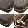 Used LOUIS VUITTON Purse Portefeuille Clemence M61298 Monogram Rose Valerie Brown Zip Around